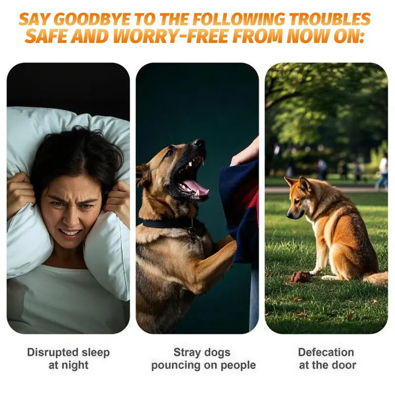 Rechargeable Ultrasonic Dog Bark Deterrent with 30Ft Range and LED Flashlight - Safe, No Shock Training Tool for Small to Large Dogs