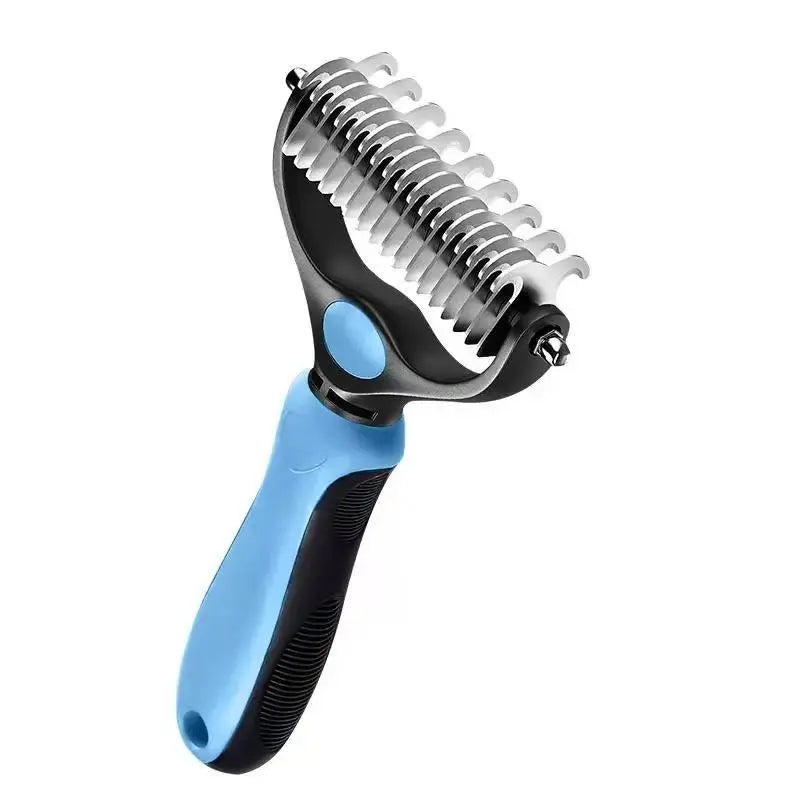 Professional Dematting Undercoat Rake for Long-Haired Dogs and Cats, Double-Sided Grooming Comb for Loose Fur and Light Tangles, Essential Coat Care Tool, Results May Vary by Coat Type