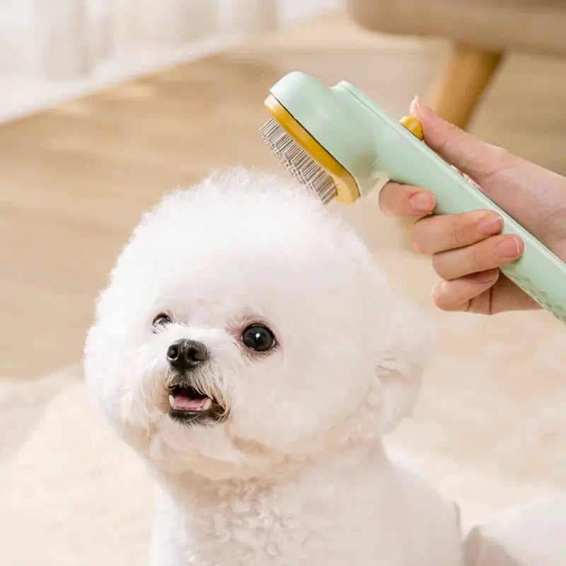 Cat Dod Pin Brush with Release Button - Professional Grooming Brush for Long and Short Haired Dogs and Cats, Self-Cleaning Slicker Brush for Effective Fur Removal, Mat Detangling, and Pet Massage